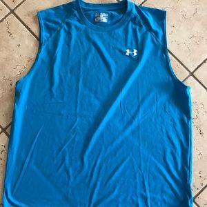 Under Armour used, men’s blue tank.